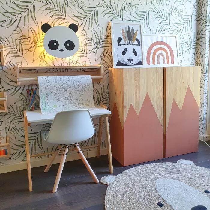 Products Wooden children’s room wall lamp | Panda - toddie.com