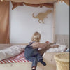 Carregar e reproduzir vídeo no visualizador da Galeria, Wooden wall lamp children&#39;s room | Tyrannosaurus - natural