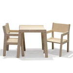 Set di mobili per bambini in legno, 1-3 anni | naturale | tavolo + 2 sedie