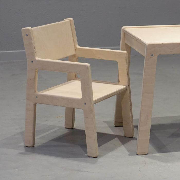 Little wooden children’s furniture set, 1-3 years | Natural | table + 2 chairs - toddie.com