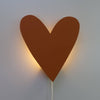 Wooden children’s room wall lamp | Heart, brick red - toddie.com