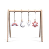 Wooden baby gym, with flower and rainbow - toddie.com