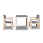 Wooden children's furniture set 1-4 years | Table + 2 chairs - Denim drift