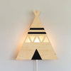 Załaduj obraz do przeglądarki galerii, Wooden children’s room wall lamp | Teepee tent - toddie.com
