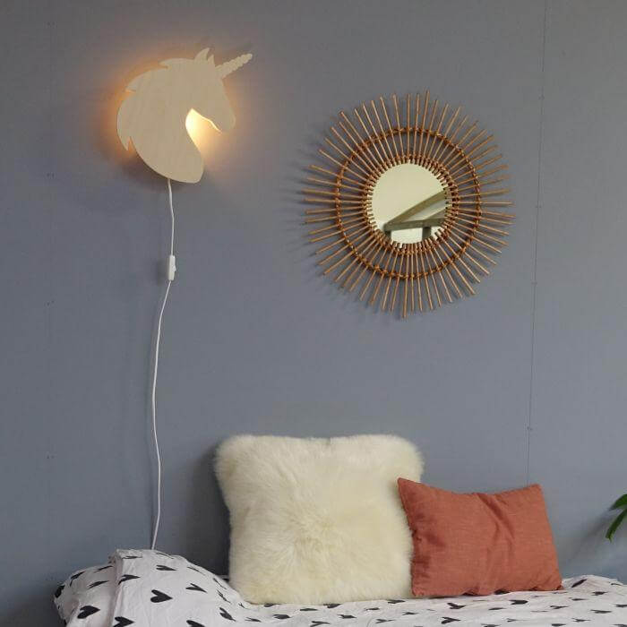 Wooden children’s room wall lamp | Unicorn - toddie.com