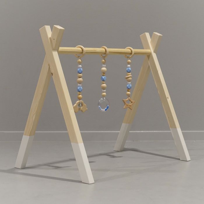 Wooden baby gym, White, without hangers (sold separately) - toddie.com