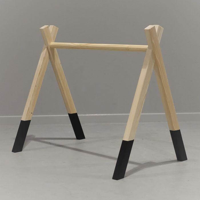 Wooden baby gym, Black, without hangers (sold separately) - toddie.com