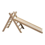 Wooden climbing frame | Pikler triangle foldable with slide - natural