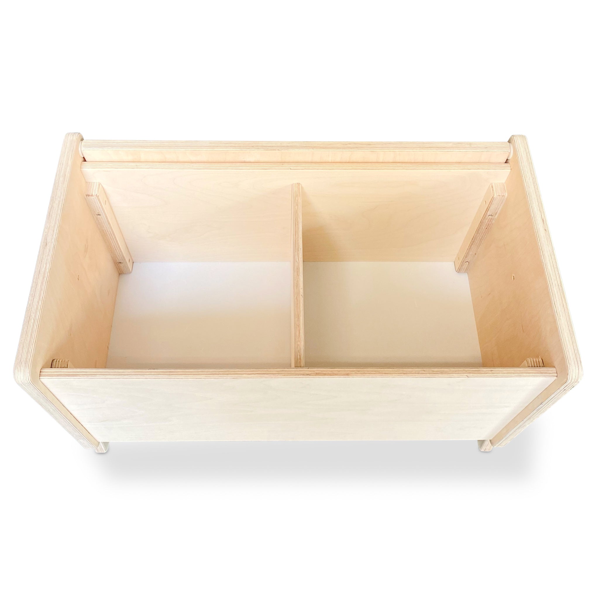 Caja de almacenaje/librería de madera con solapa