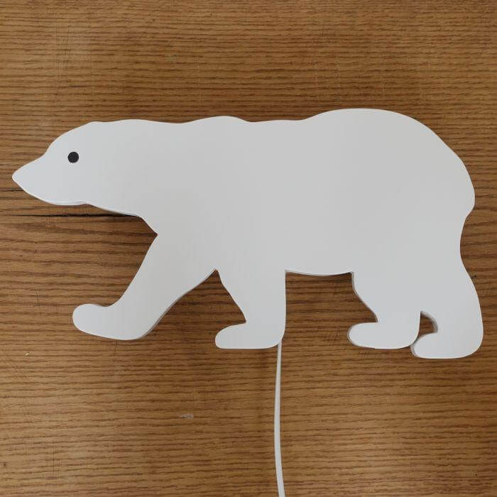 Wooden children’s room wall lamp | Polar bear - toddie.com