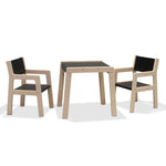 Wooden children's furniture set 1-4 years | Table + 2 chairs - black