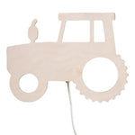 Wooden wall lamp children's room | Tractor - natural