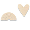 Wooden wall hooks children's room | Rainbow and heart - natural
