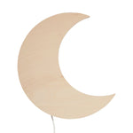 Wooden wall lamp children's room | Moon - natural