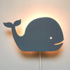 Wooden children’s room wall lamp | Whale, denim drift - toddie.com