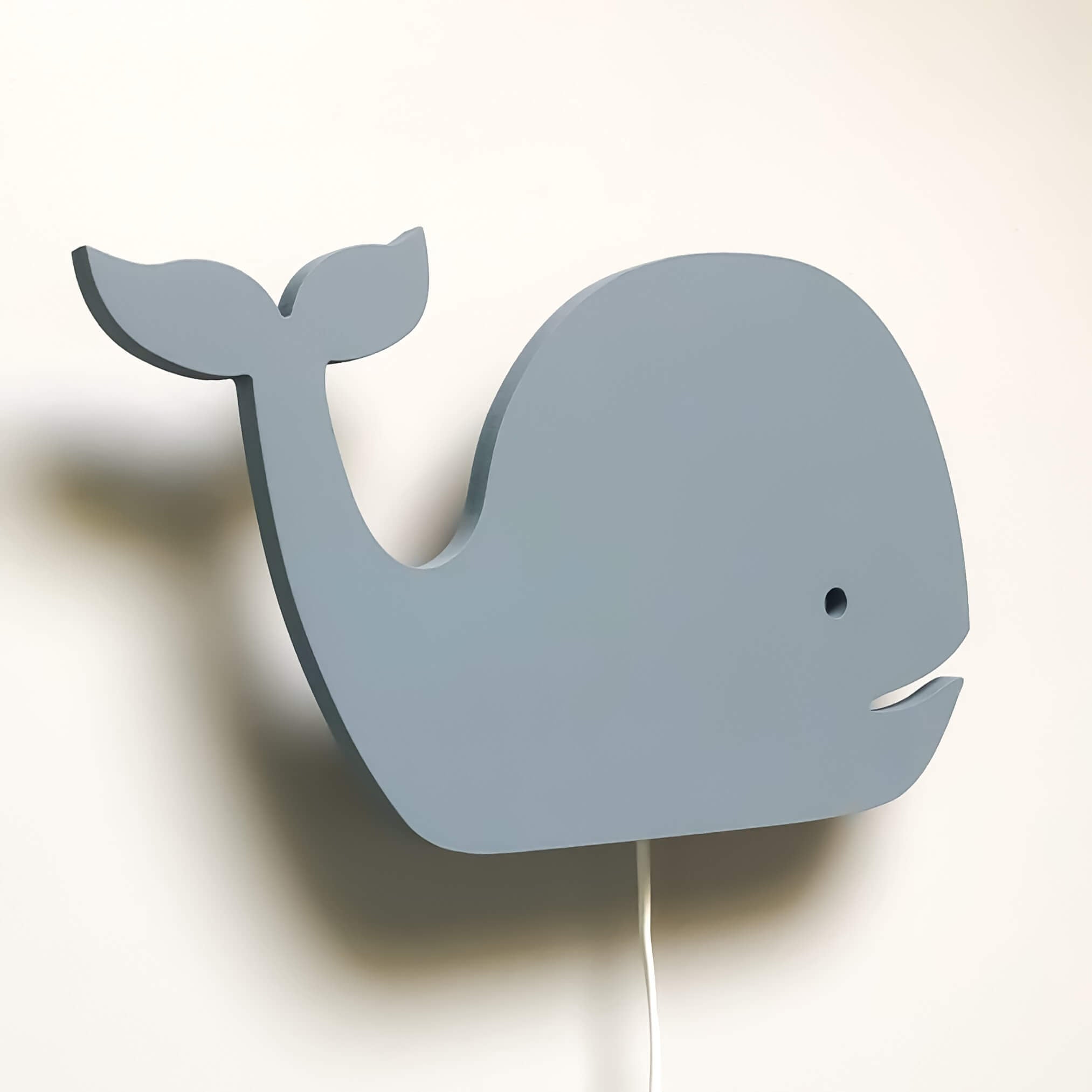 Wooden children’s room wall lamp | Whale, denim drift - toddie.com