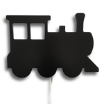 Wooden wall lamp children's room | Train, locomotive - black