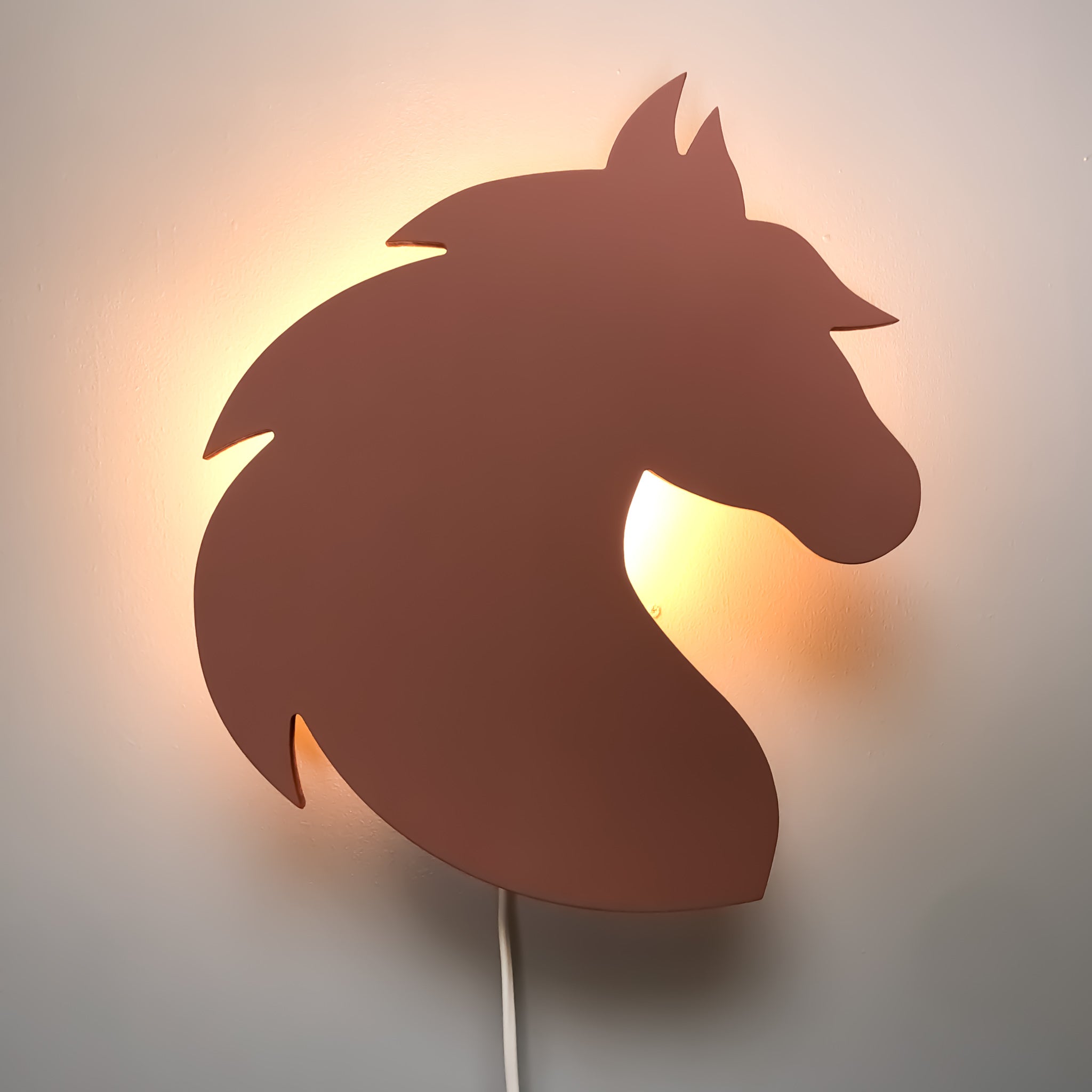 Wooden children’s room wall lamp | Horse - Terra pink - toddie.com