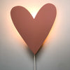 Wooden children’s room wall lamp | Heart, Terra Pink - toddie.com