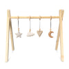 Cargar imagen en el visor de la Galería, Wooden baby gym, with natural felt hangers - toddie.com