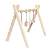 Load image into Gallery viewer, Wooden baby gym, with flower and rainbow felt hangers - toddie.com