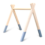 Wooden baby gym | Solid wooden play arch tipi shape (without hangers) - Denim drift