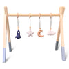 Wooden baby gym, Denim drift, with space hangers - toddie.com
