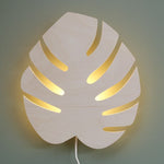 Wooden wall lamp children's room | Monstera leaf - natural