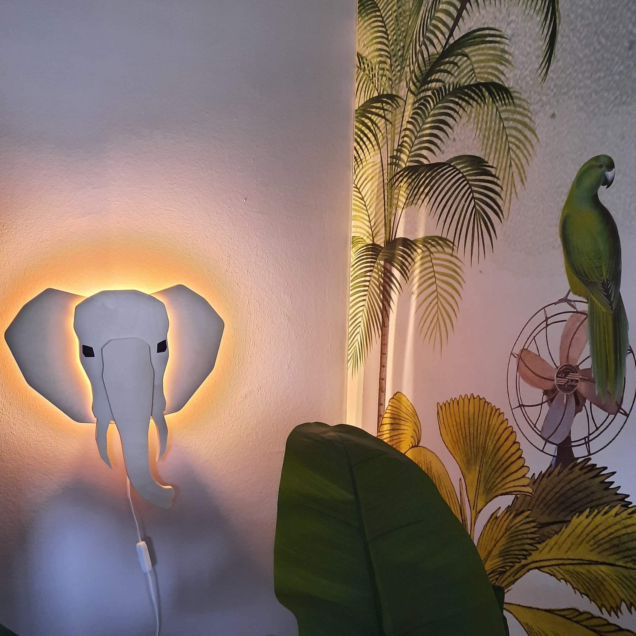 Wooden children’s room wall lamp | Elephant 3D, plywood - toddie.com