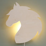 Wooden wall lamp children's room | Horse - natural