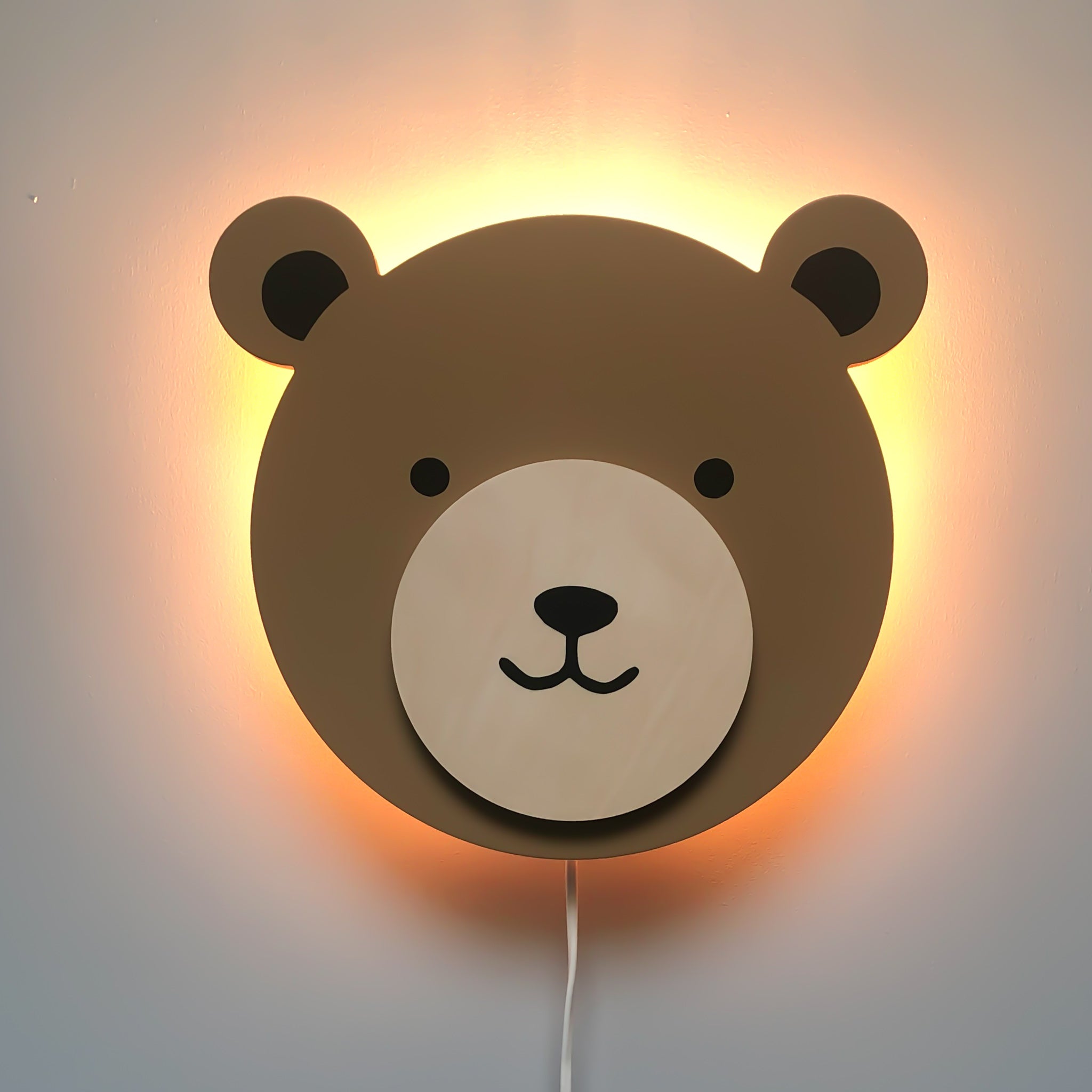Wooden children’s room wall lamp | Teddy, plywood, Spiced honey - toddie.com