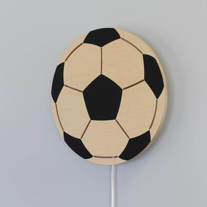 Wooden children’s room wall lamp | Football - toddie.com