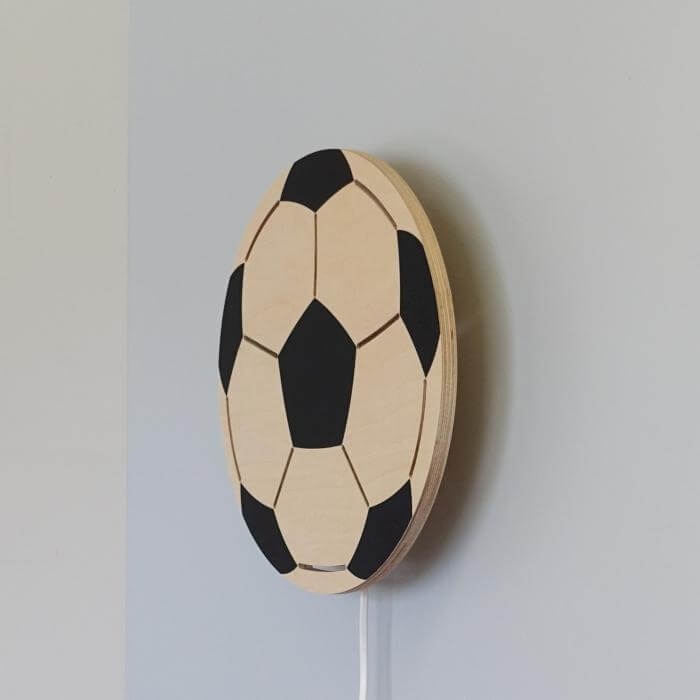 Wooden children’s room wall lamp | Football - toddie.com