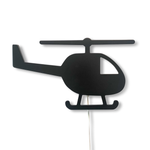 Wooden wall lamp children's room | Helicopter - black