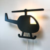 Załaduj obraz do przeglądarki galerii, Wooden children’s room wall lamp | Helicopter, black - toddie.com