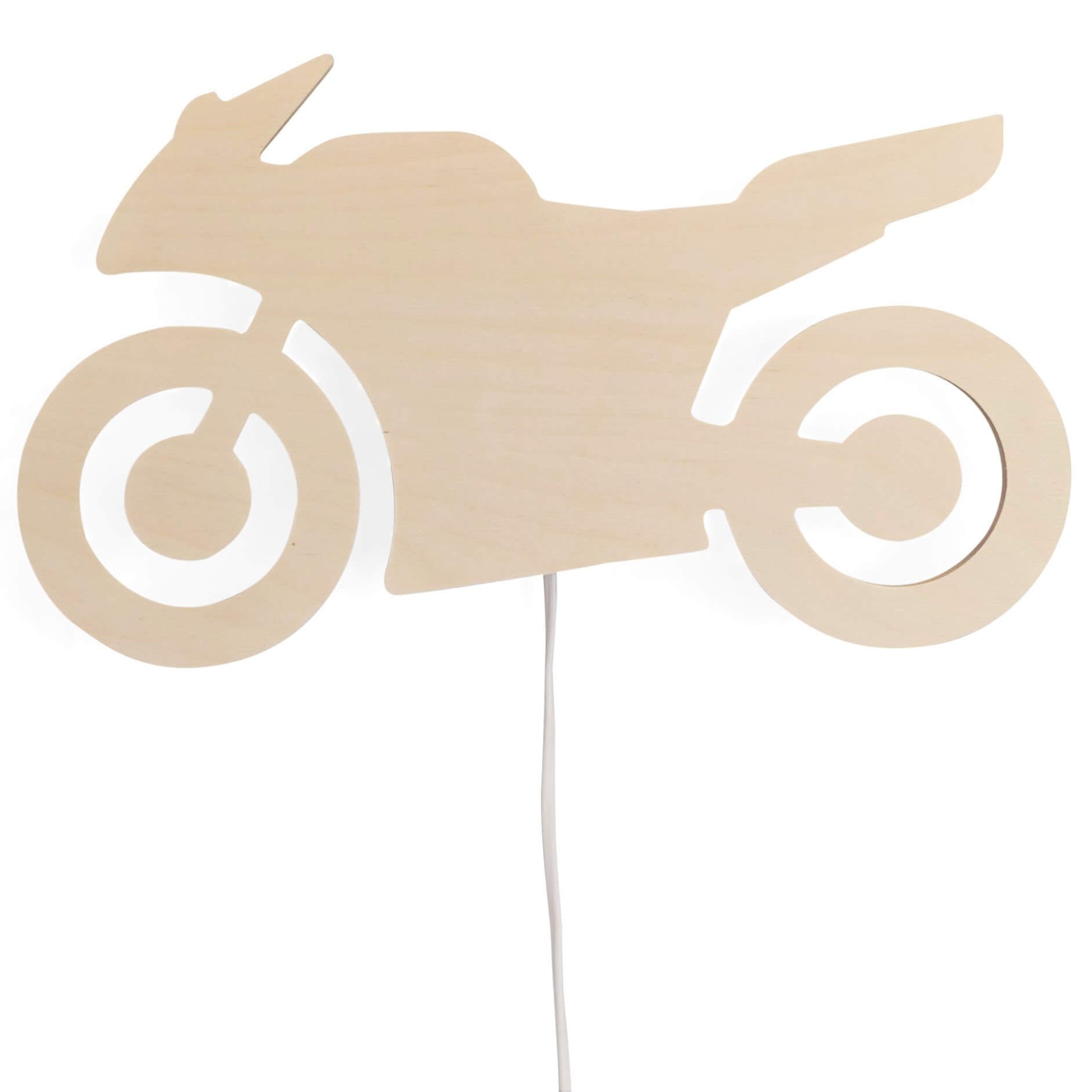 Wooden children’s room wall lamp | Motorcycle - toddie.com