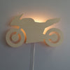Wooden children’s room wall lamp | Motorcycle - toddie.com