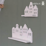 Set of 2 Wooden Wall Shelves | Canal Houses - White