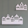 Large, white, wooden wall shelf | Canal-side houses, XL - toddie.com