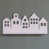 Load image into Gallery viewer, Large, white, wooden wall shelf | Canal-side houses, XL - toddie.com