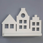 Wooden wall shelf | Canal houses - white