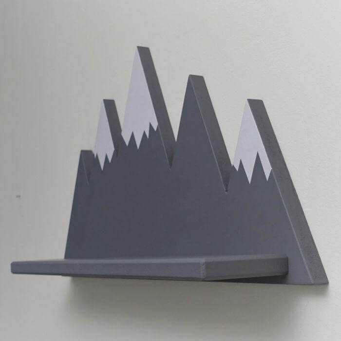 X-Large wooden mountains wall shelf | Mountain - toddie.com