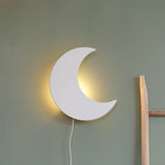 Lampada da parete per camerette in legno | Luna - bianca